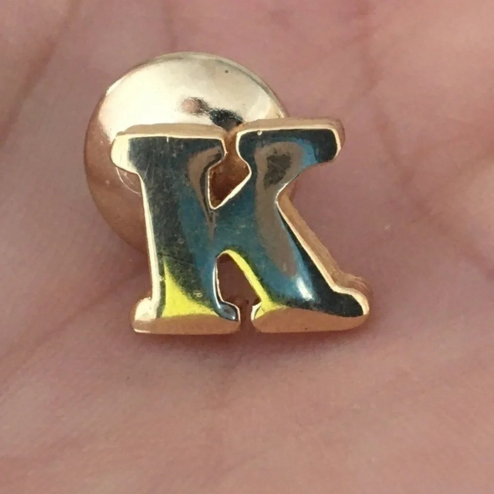 Vintage Avon Letter “K” Goldtone Pin Brooch